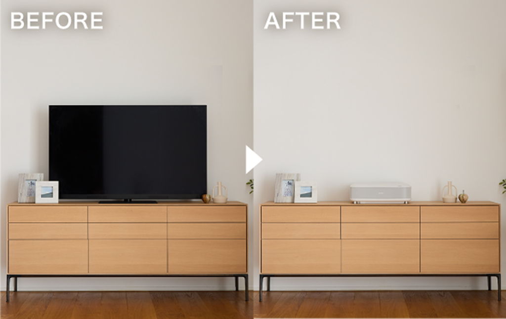 使わないときはインテリアが開放的に