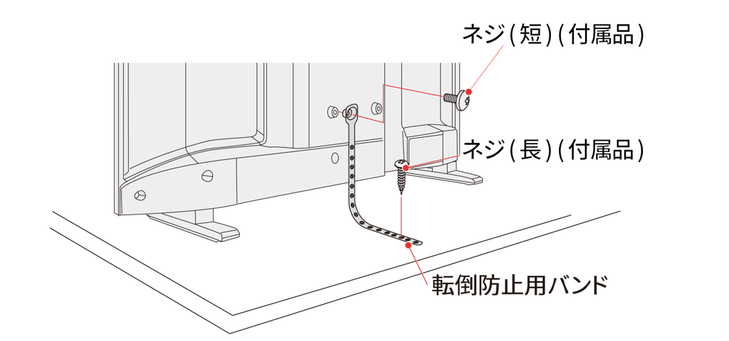 転倒防止用バンド付属