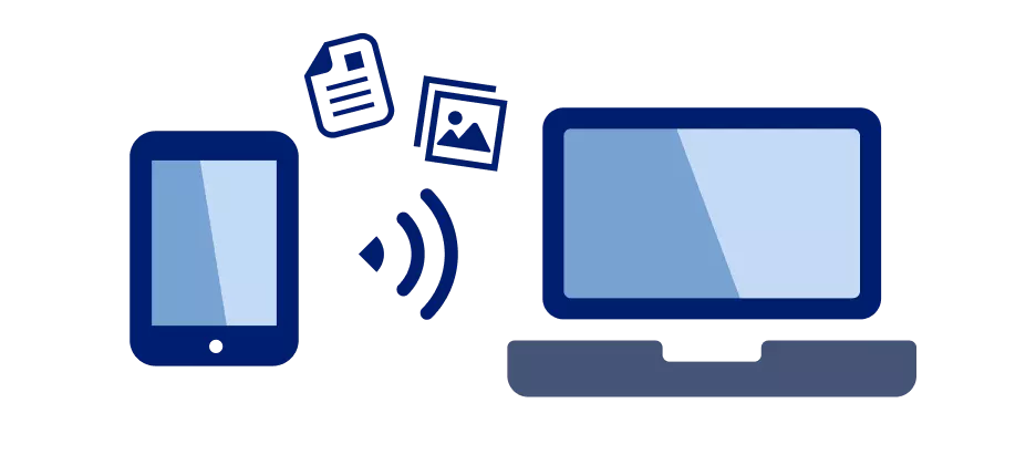 タブレットとパソコン間でデータを送信