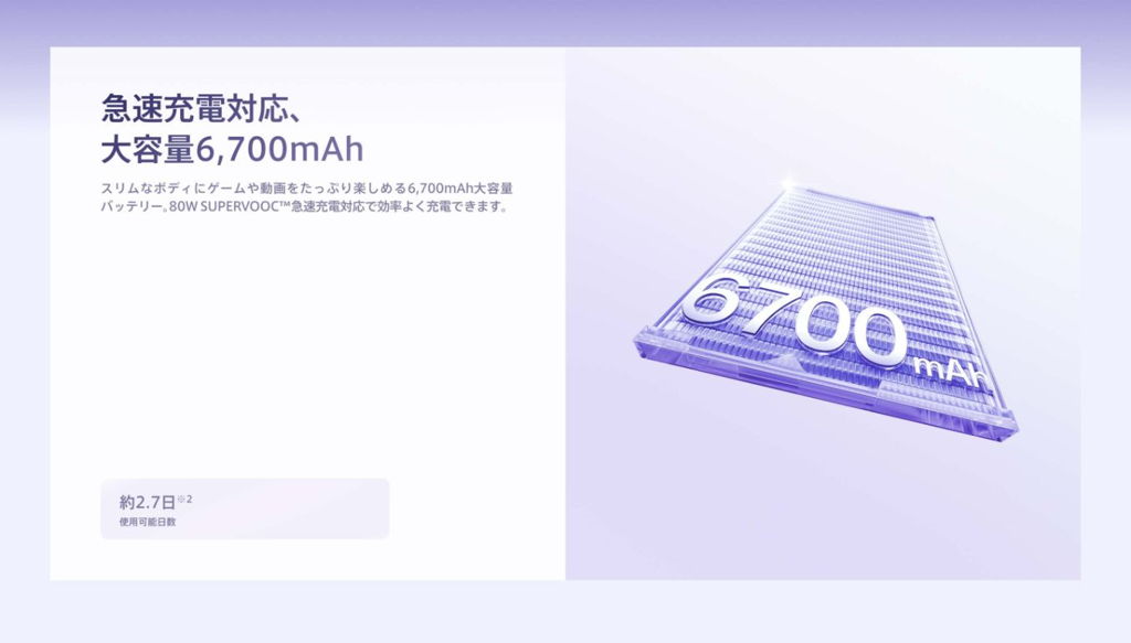 OPPO(オッポ) Reno16 5G SIMフリー スマートフォン 80W急速充電対応 大容量6,700mAhバッテリー
