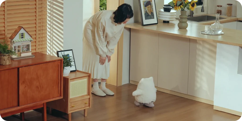 玄関までお出迎え