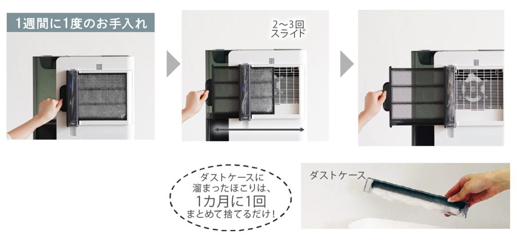 ダイニチ プラス(Dainichi Plus) ハイブリッド式加湿器 HD-LX1226 フィルターのお手入れ手順