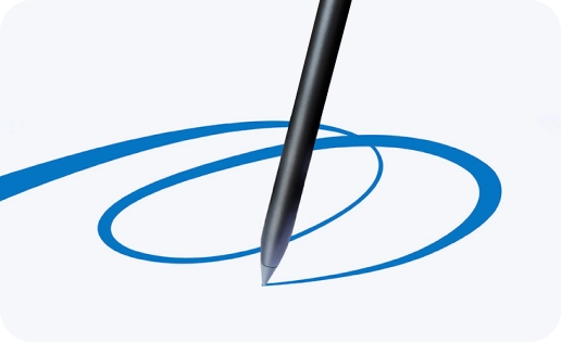 8192段階の筆圧検知と傾き検知