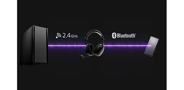 低遅延2.4GHzワイヤレス接続と幅広い接続方式