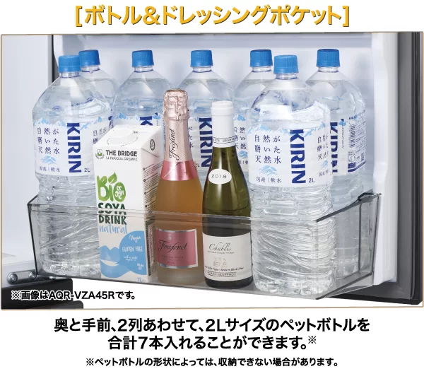 ワイドなドアポケット