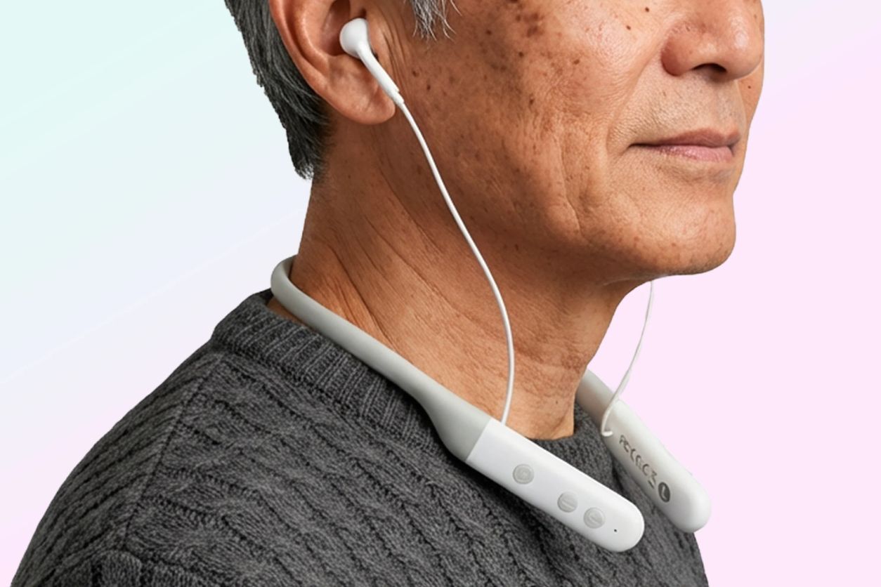 首にかけるだけ