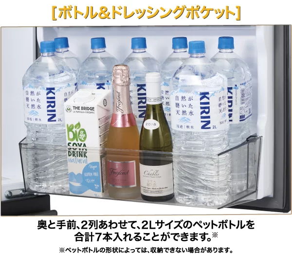 使い勝手のいい、ワイドなドアポケット