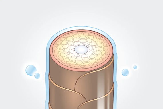 超遠赤外線で、髪の芯から潤いを守る