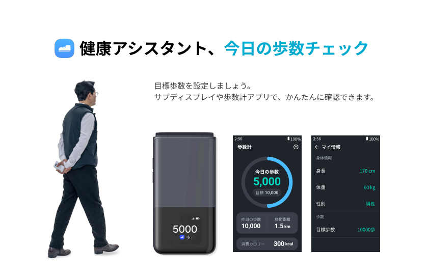 健康アシスタント、今日の歩数チェック_イメージ画像