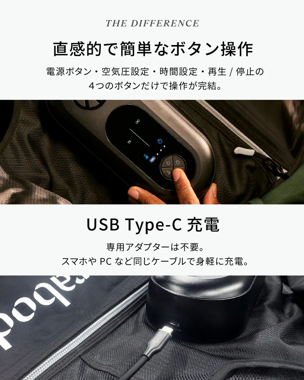 直感的で簡単なボタン操作