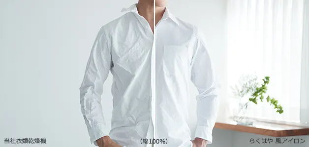 高速風＆大風量でシワ伸ばし