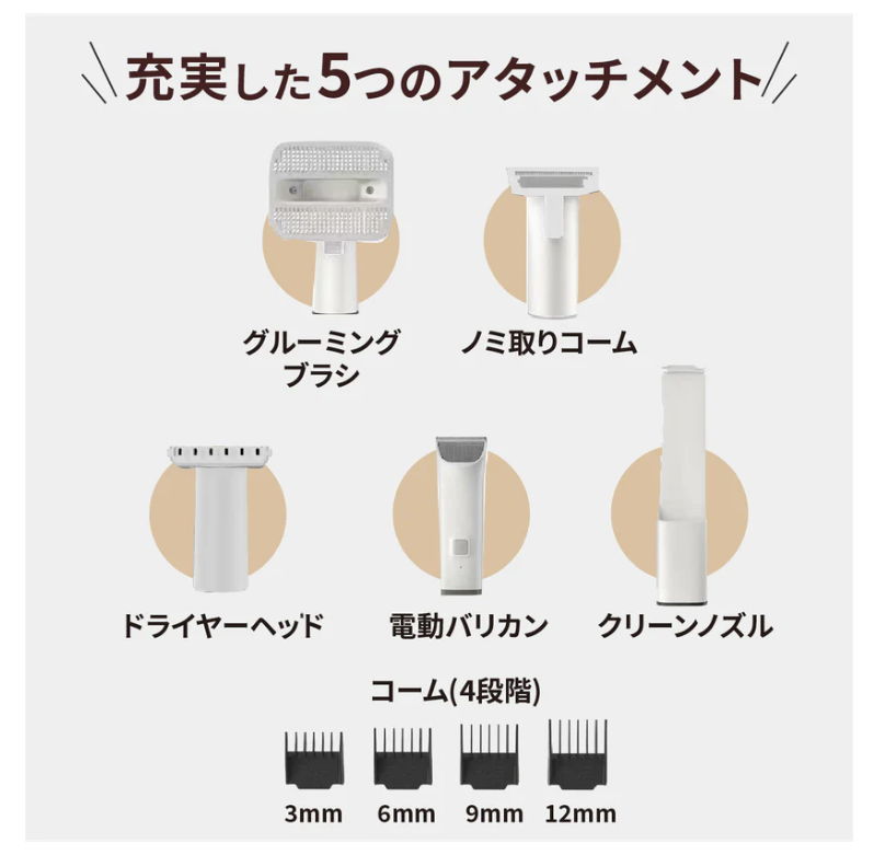 5つのアタッチメント