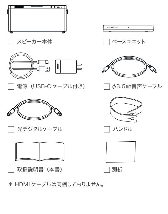 同梱品リスト