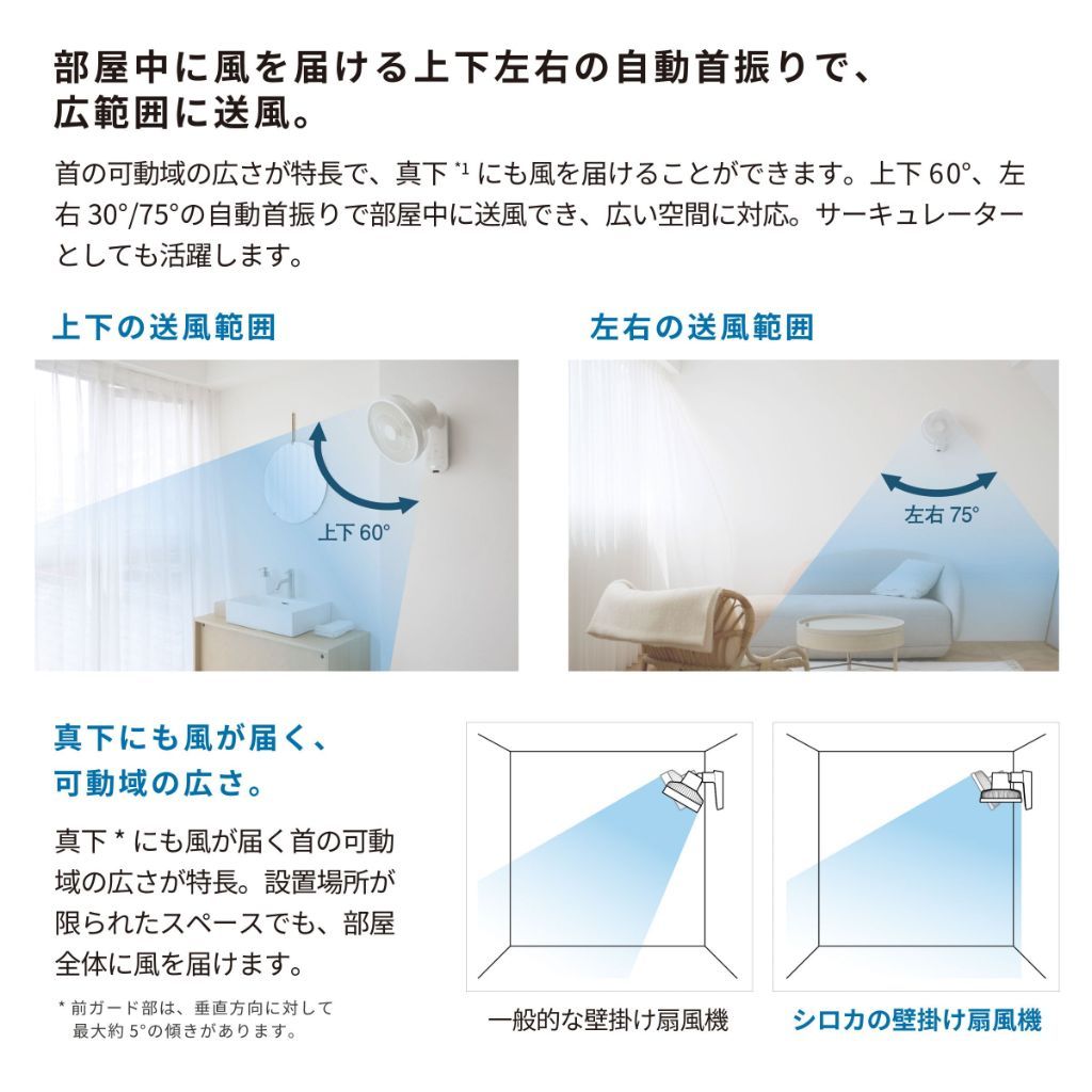 上下左右の自動首振り