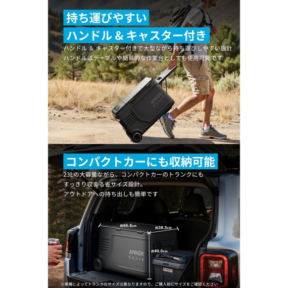 持ち運びやすいハンドルキャスター付き