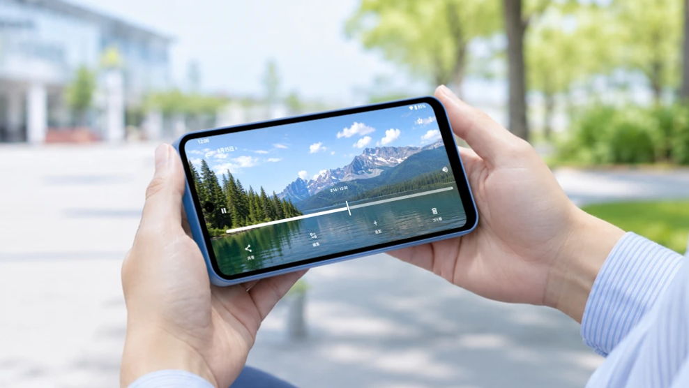 シャープ AQUOS wish6 横向きで動画を視聴する利用イメージ